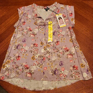 Women's Buffalo David Bitton Purple Floral Blouse S B1